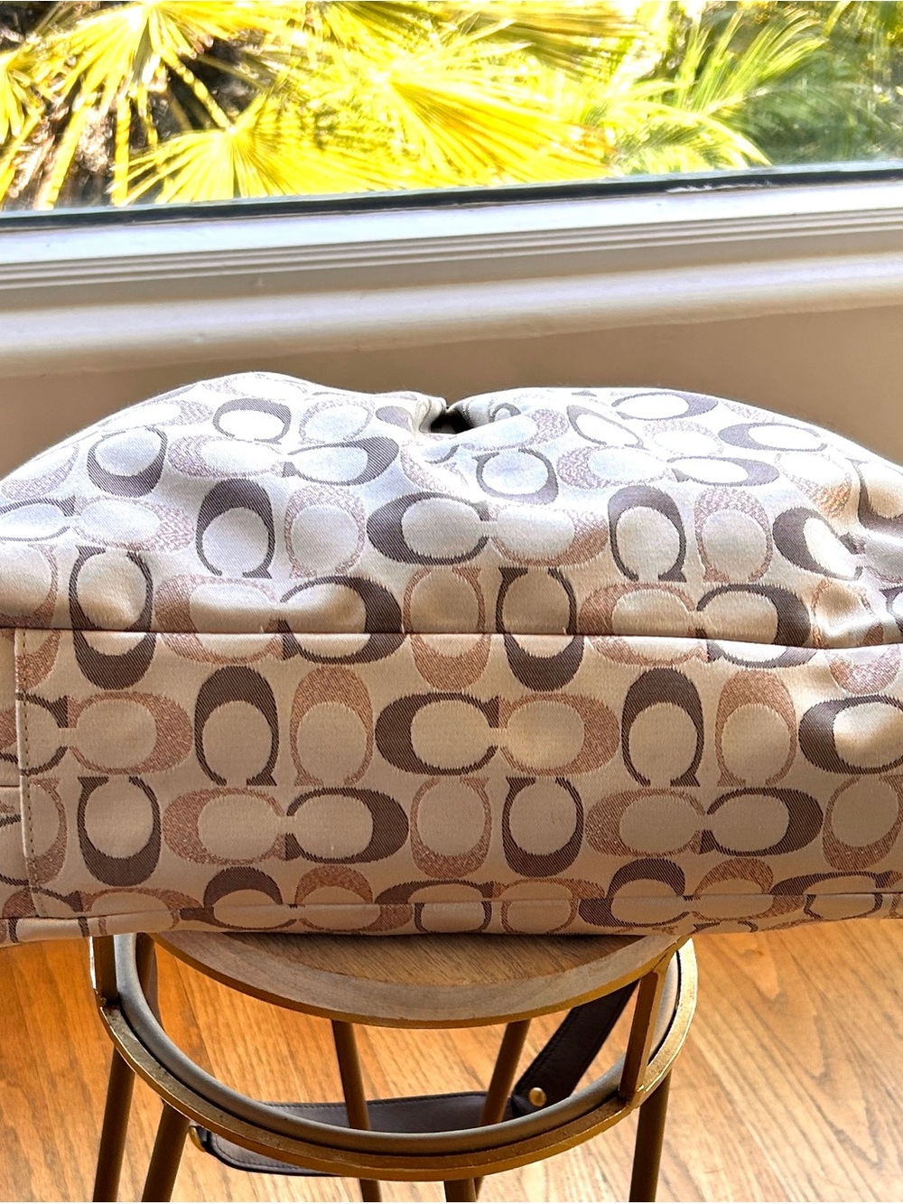 Coach Signature Canvas Shoulder Bag in Beige and Brown - Picture 5 of 12